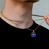 Evil Eye Enamel Gold Pendant