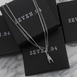 Italian Mano Cornuto Gold Pendant Necklace Set
