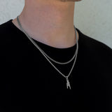 Italian Mano Cornuto Gold Pendant Necklace Set