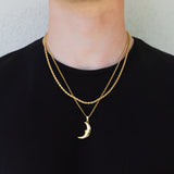 Crescent Moon Pendant Necklace Set