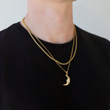 Crescent Moon Pendant Necklace Set