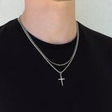 Small Cross Necklace Gold Set