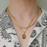 Tiger Eye Stone Necklace Set