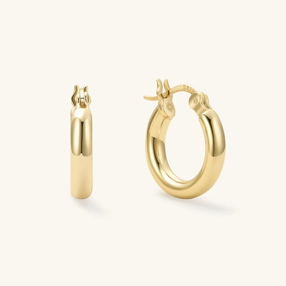 Baby Chunky Hoops – Heart Made of Gold