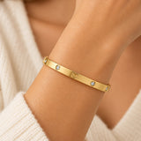 Gold Filled Heart Diamond Bangle