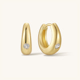 Gold Filled Bezel Dome Hoops
