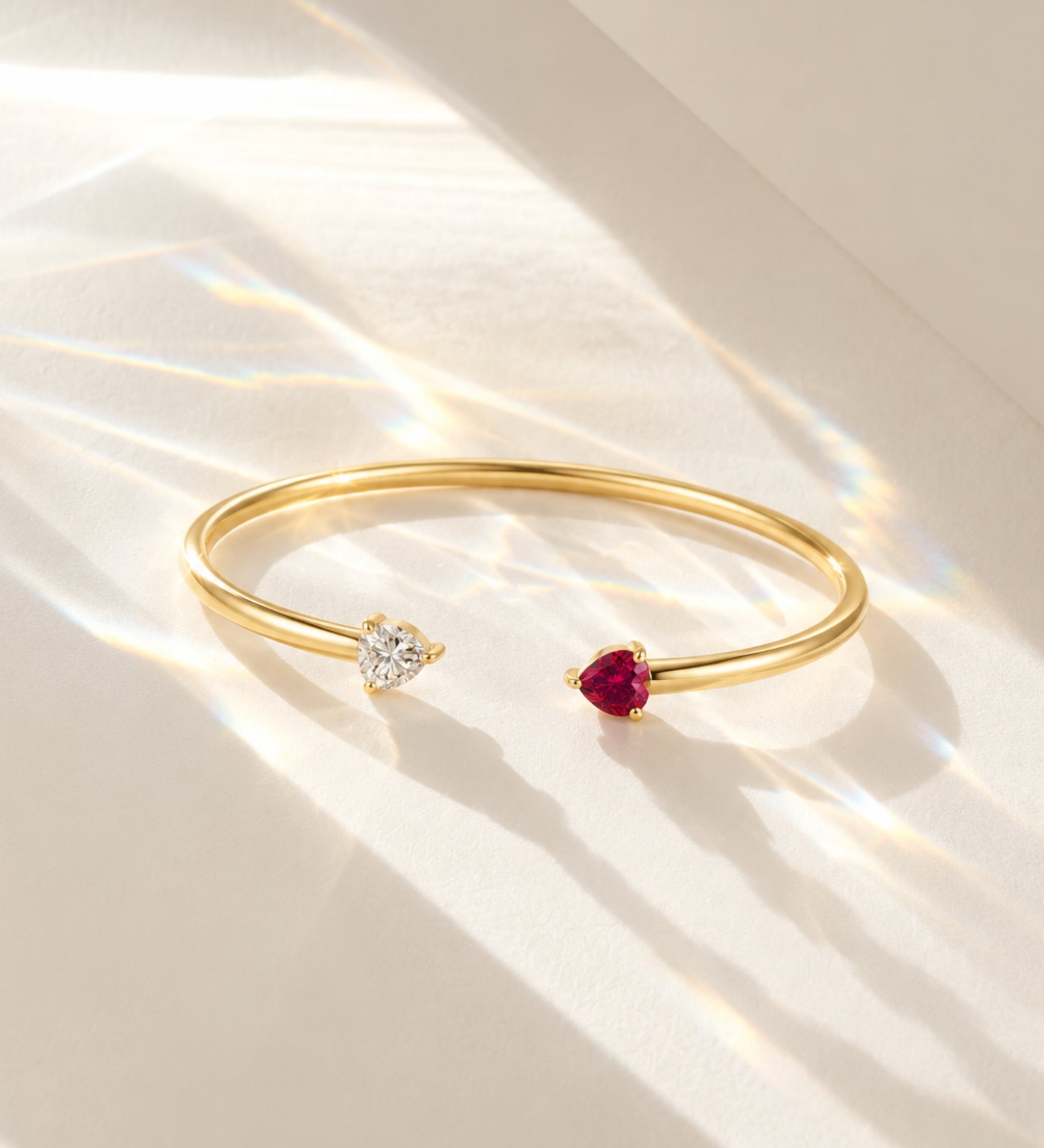 10k Birthstone Bangle Bracelet