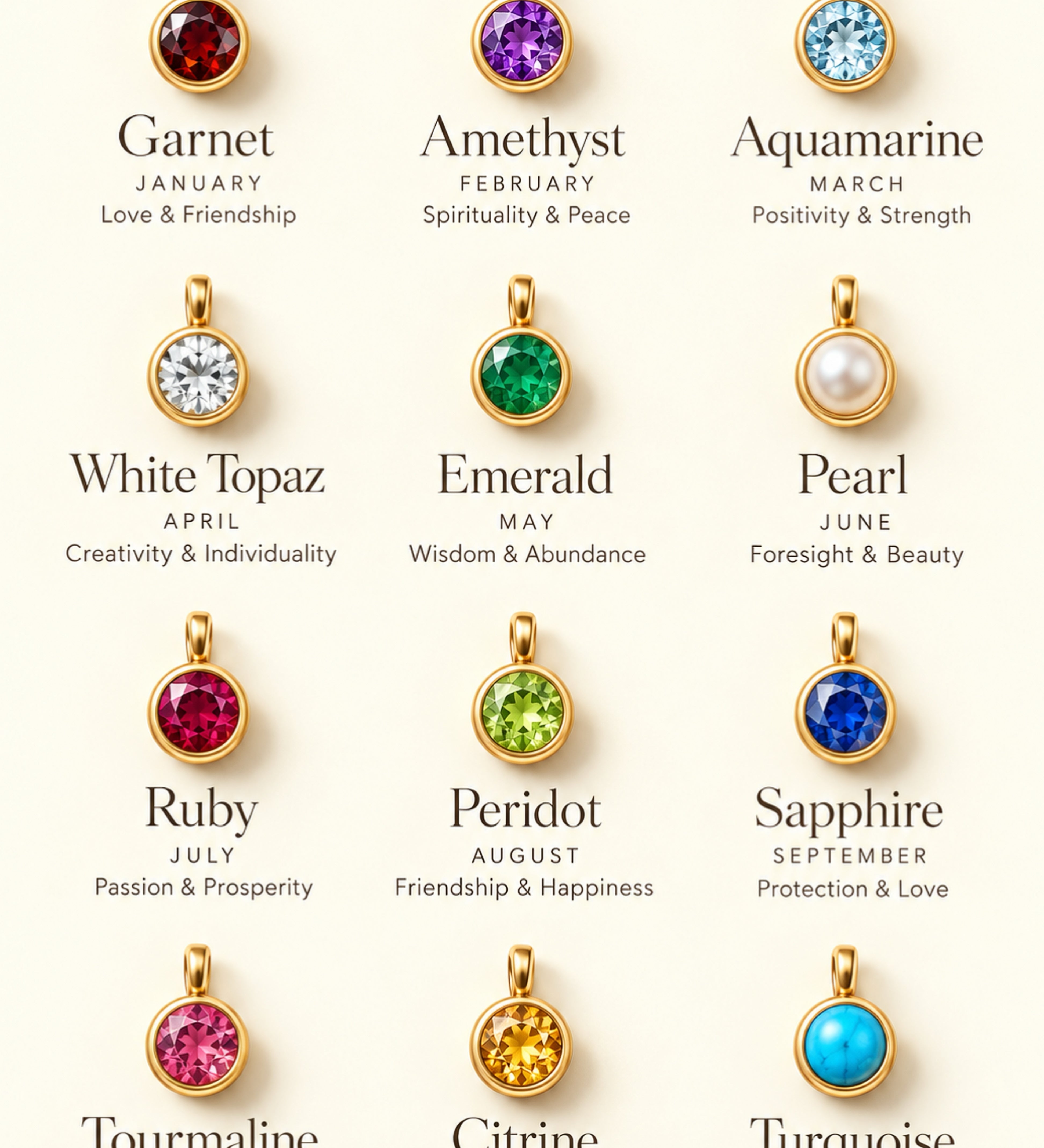 10k Letter Disc & Bezel Set Birthstone Necklace