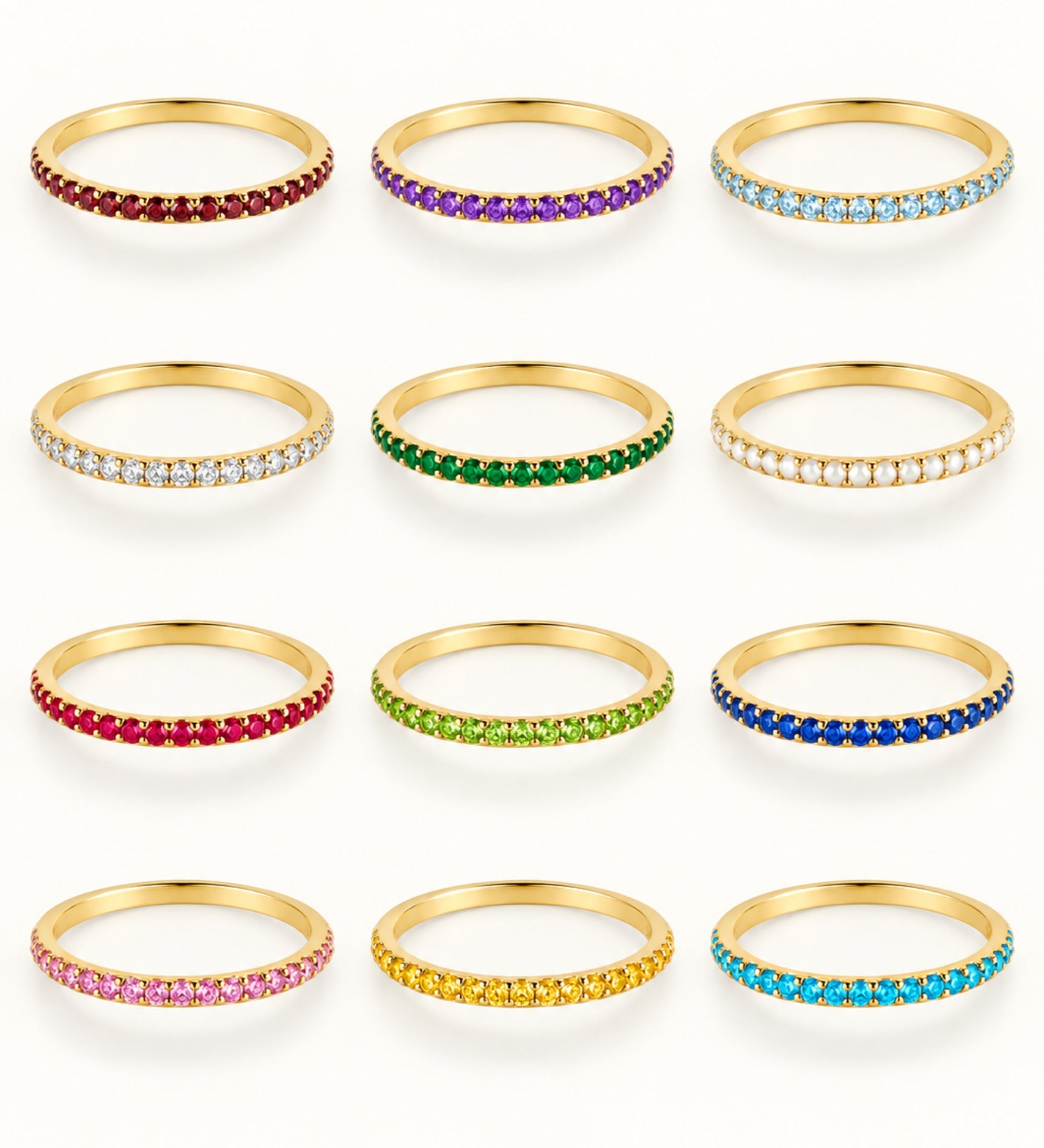 10k Eternity Birthstone Ring