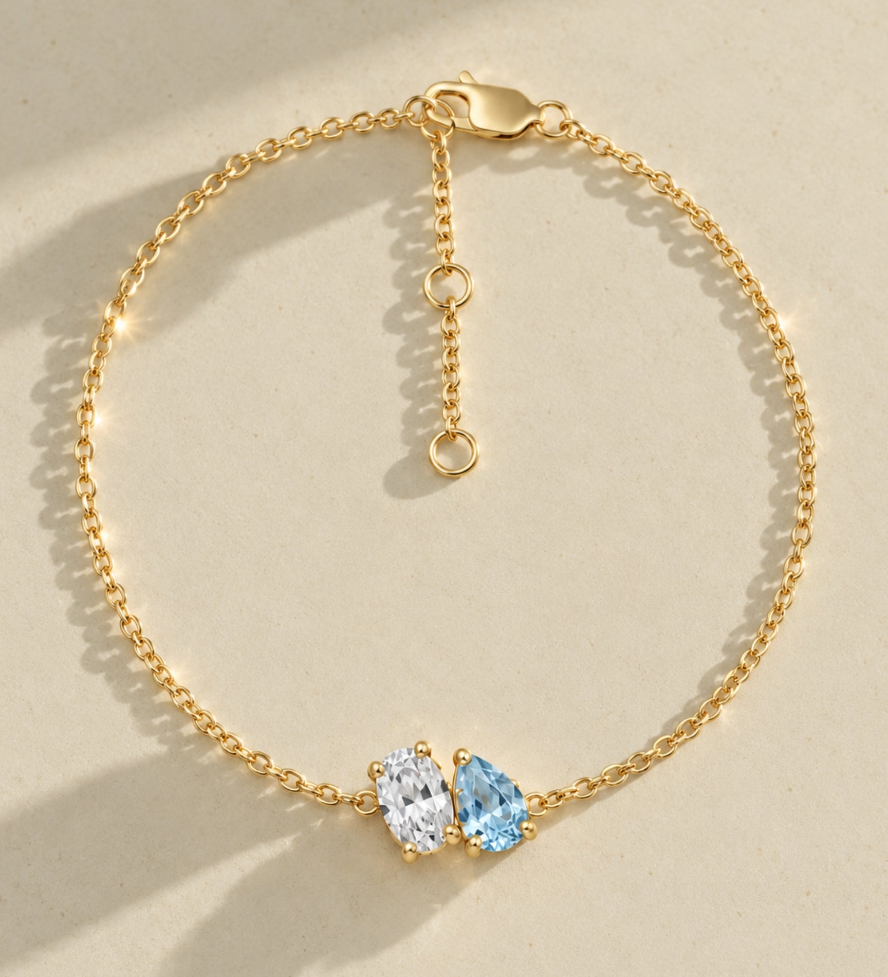 10k Toi et Moi Birthstone Bracelet