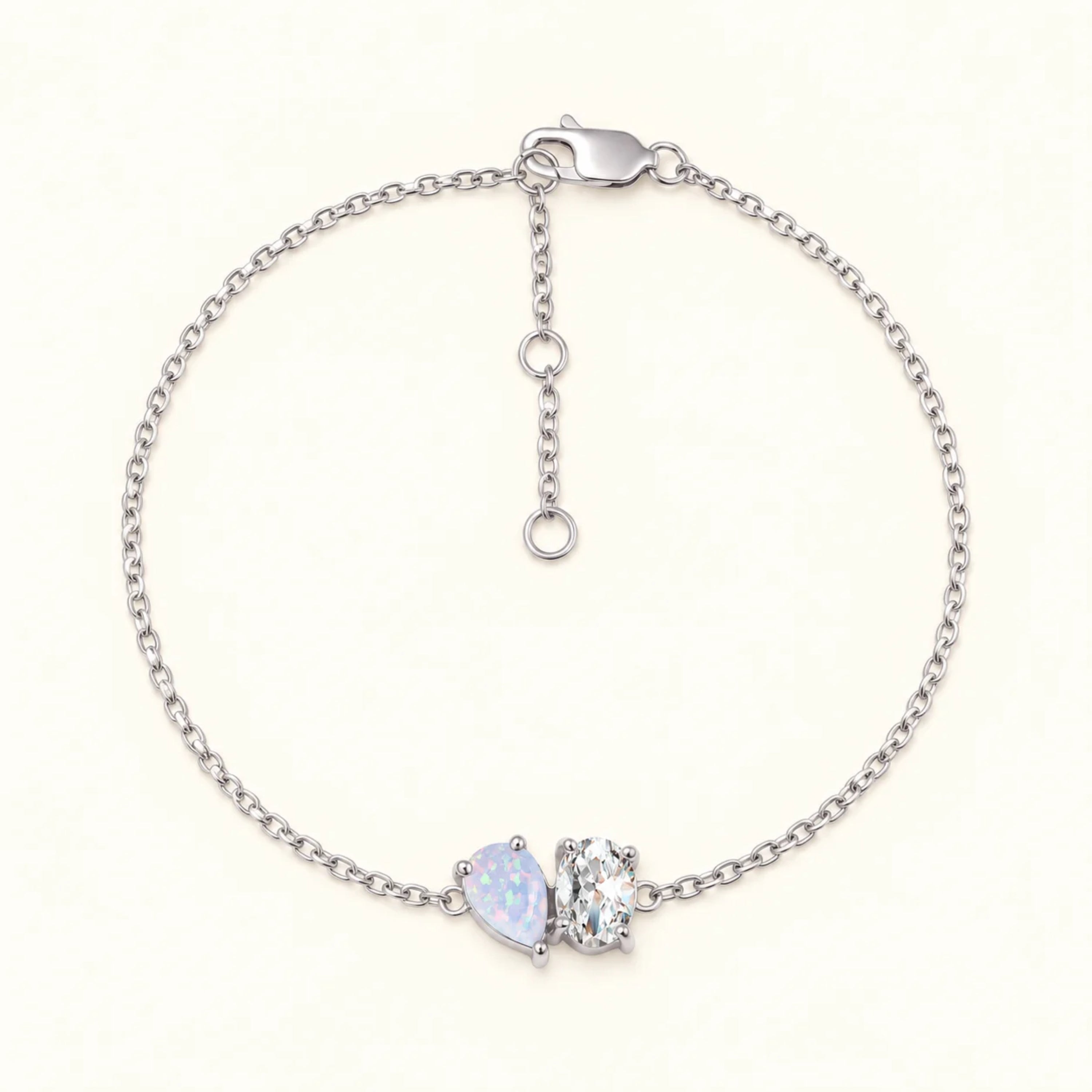 10k Toi et Moi Birthstone Bracelet