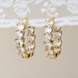 Heart Diamond Hoops
