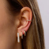 Pave Diamond U Hoops