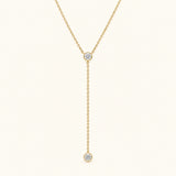 Gold Filled Diamond Bezel Lariat Necklace