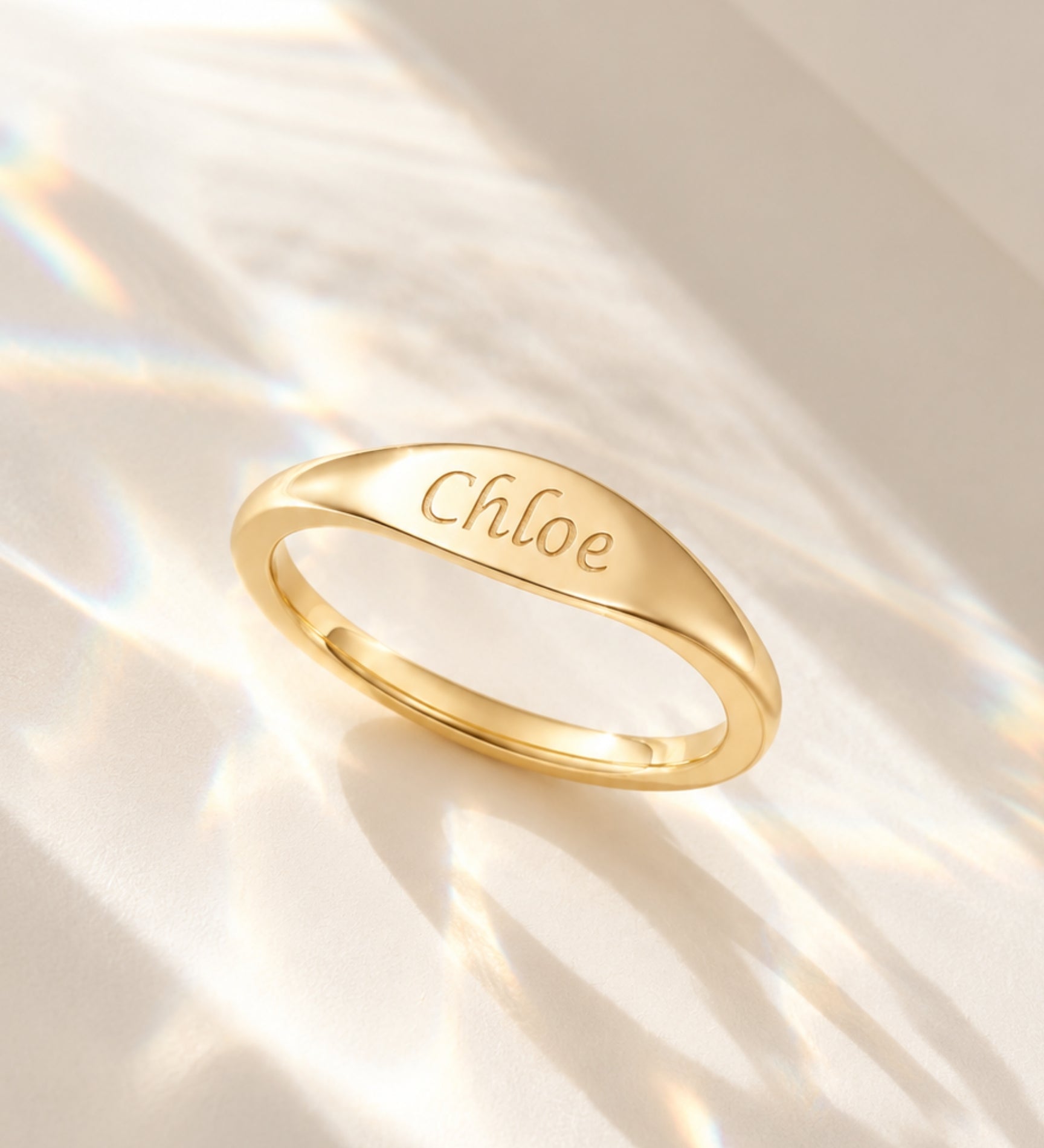 Engravable Name Signet Ring