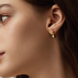 Gold Filled Bezel Dome Hoops