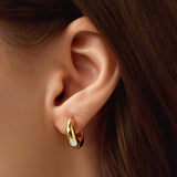 Gold Filled Bezel Dome Hoops