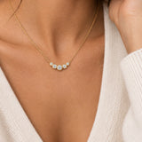 Gold Filled Diamond Bezel Cluster Necklace