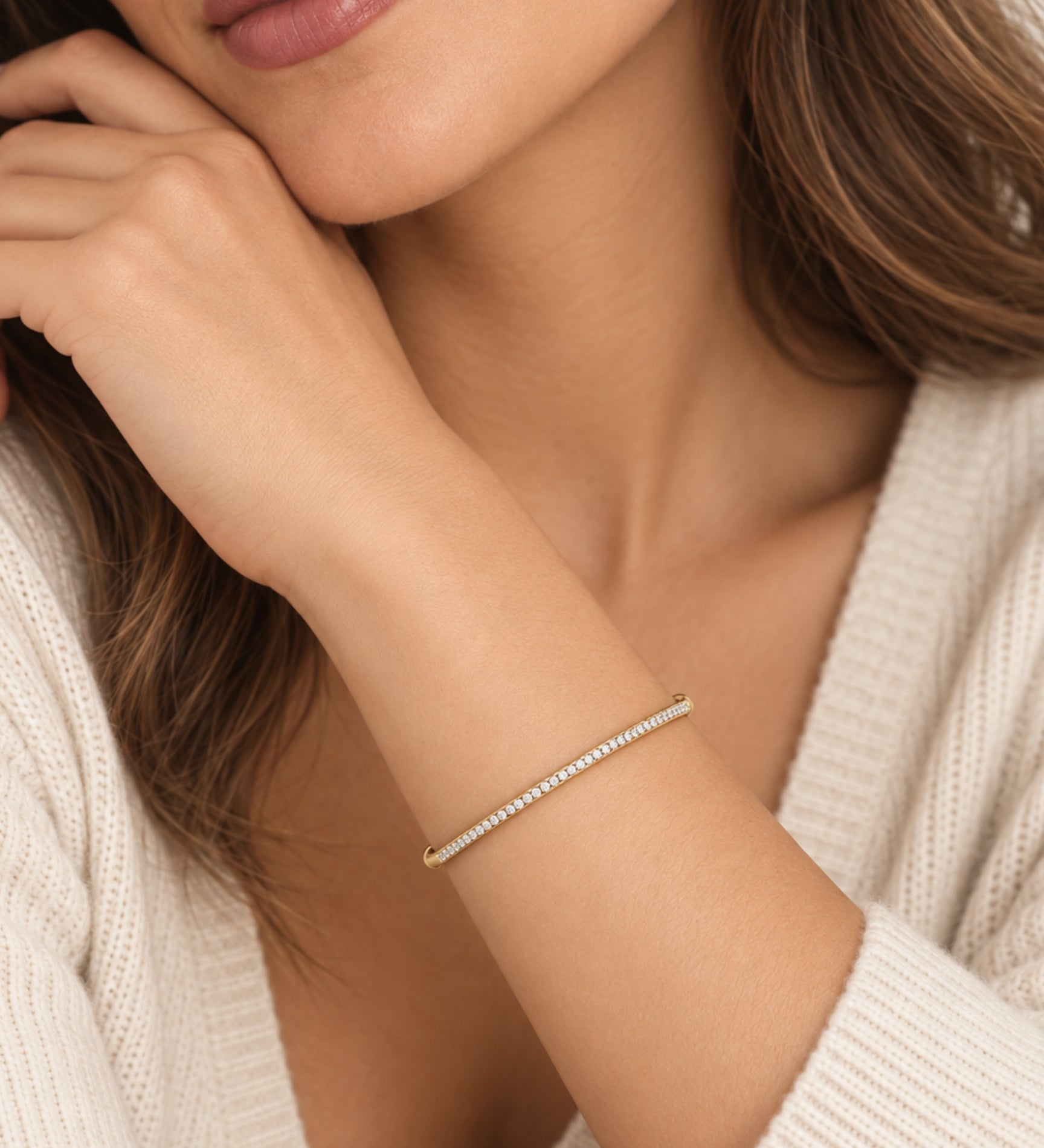 Gold Filled Thin Pave Cuff