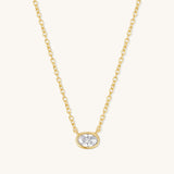 Gold Filled Diamond Oval Necklace