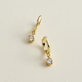 Gold Filled Diamond Drop Hoops