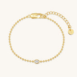 Gold Filled Diamond Oval Stone Bracelet