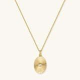 Gold Filled Oval Sun Necklace