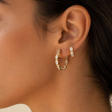 Large Bezel Pear Eternity Hoops