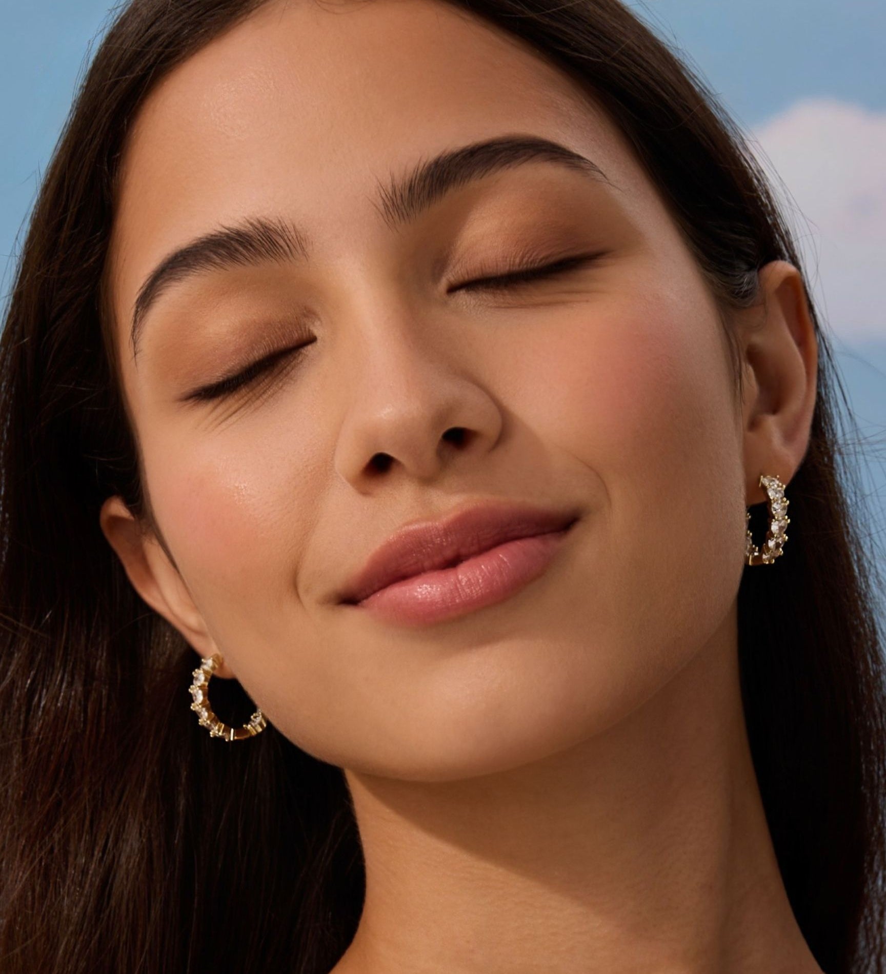 Heart Diamond Hoops