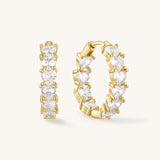 Heart Diamond Hoops