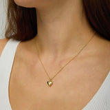 Gold Filled Puffy Heart Necklace