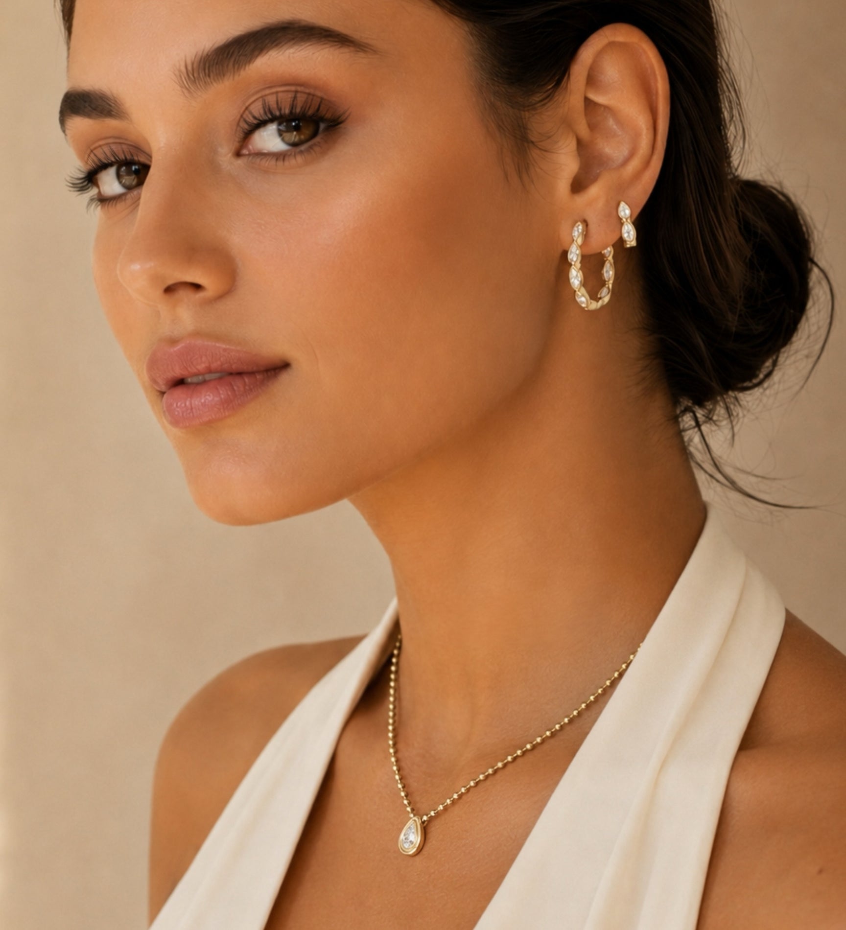Small Marquise Hoops