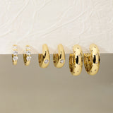 Gold Filled Bezel Dome Hoops