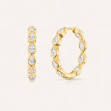 Large Bezel Pear Eternity Hoops