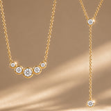 Gold Filled Diamond Bezel Lariat Necklace