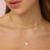 Pave Disc Necklace