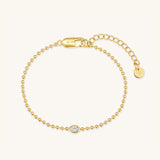 Gold Filled Diamond Oval Stone Bracelet