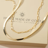 Herringbone + Paperclip Necklace Set