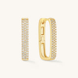 Pave Diamond U Hoops