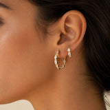 Small Bezel Pear Eternity Hoops