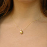 Gold Filled Puffy Heart Necklace
