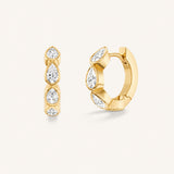 Small Bezel Pear Eternity Hoops