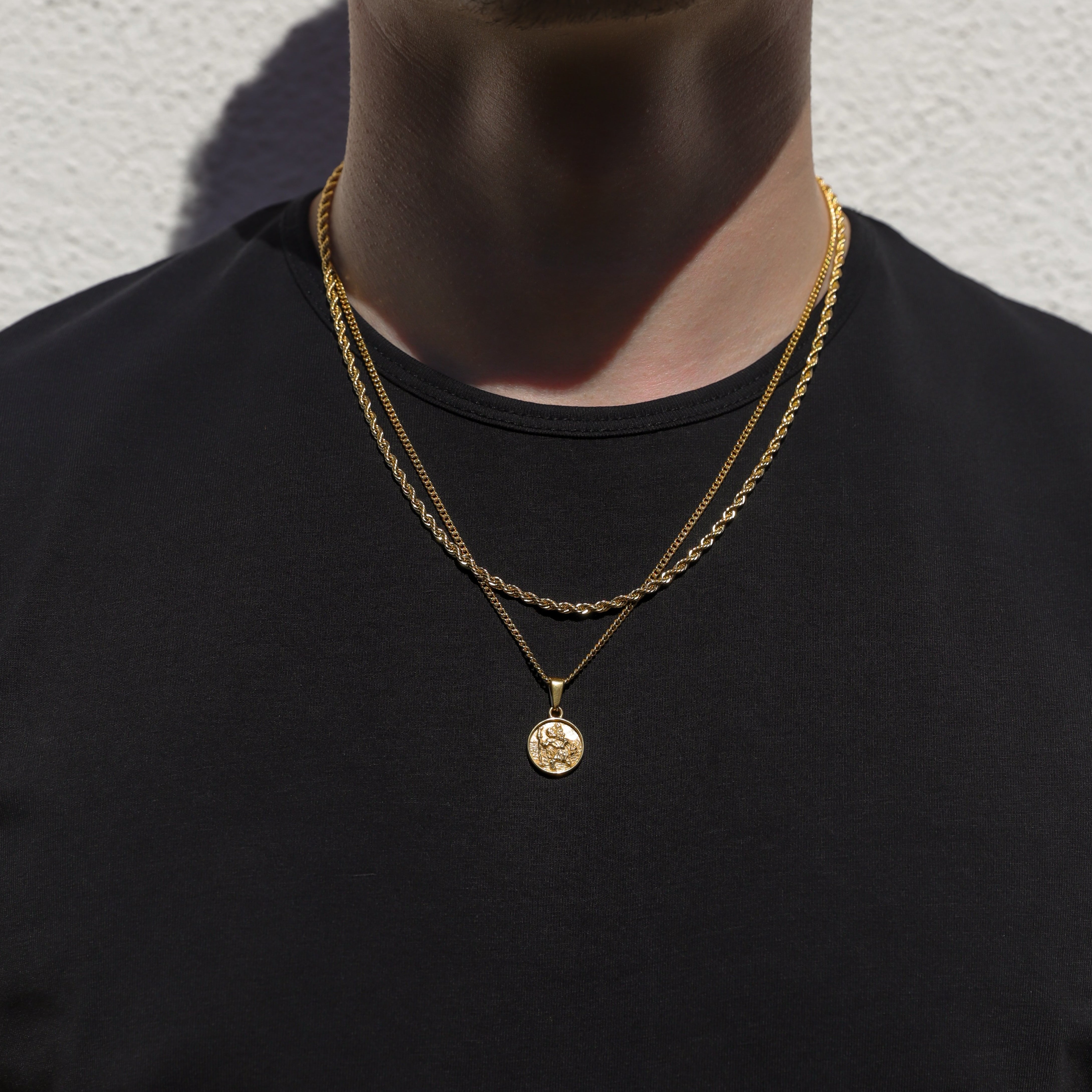 Saint Christopher Gold Rope Set – Heart Made of Gold