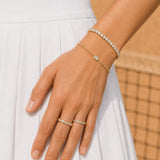 Gold Filled Diamond Oval Stone Bracelet