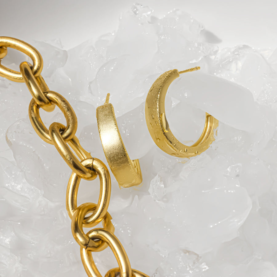 Gold Filled Large Dome Hoops