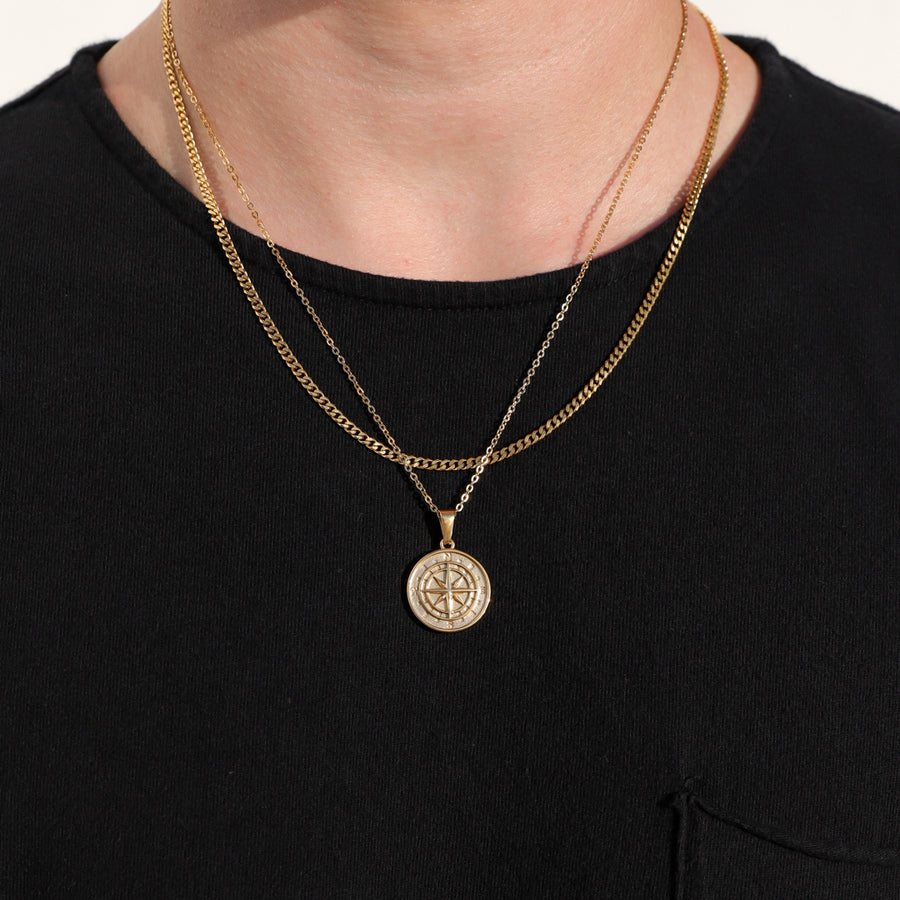 mens compass necklace (6883418996902)