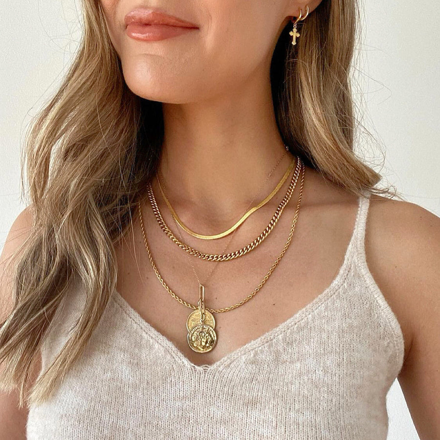 Thin Herringbone Necklace (5317434704038)