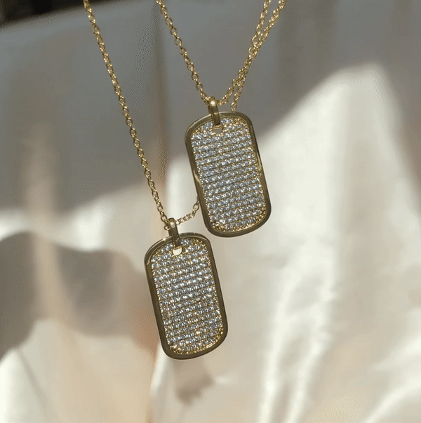 Diamond Dog Tag Necklace (6899635749030)