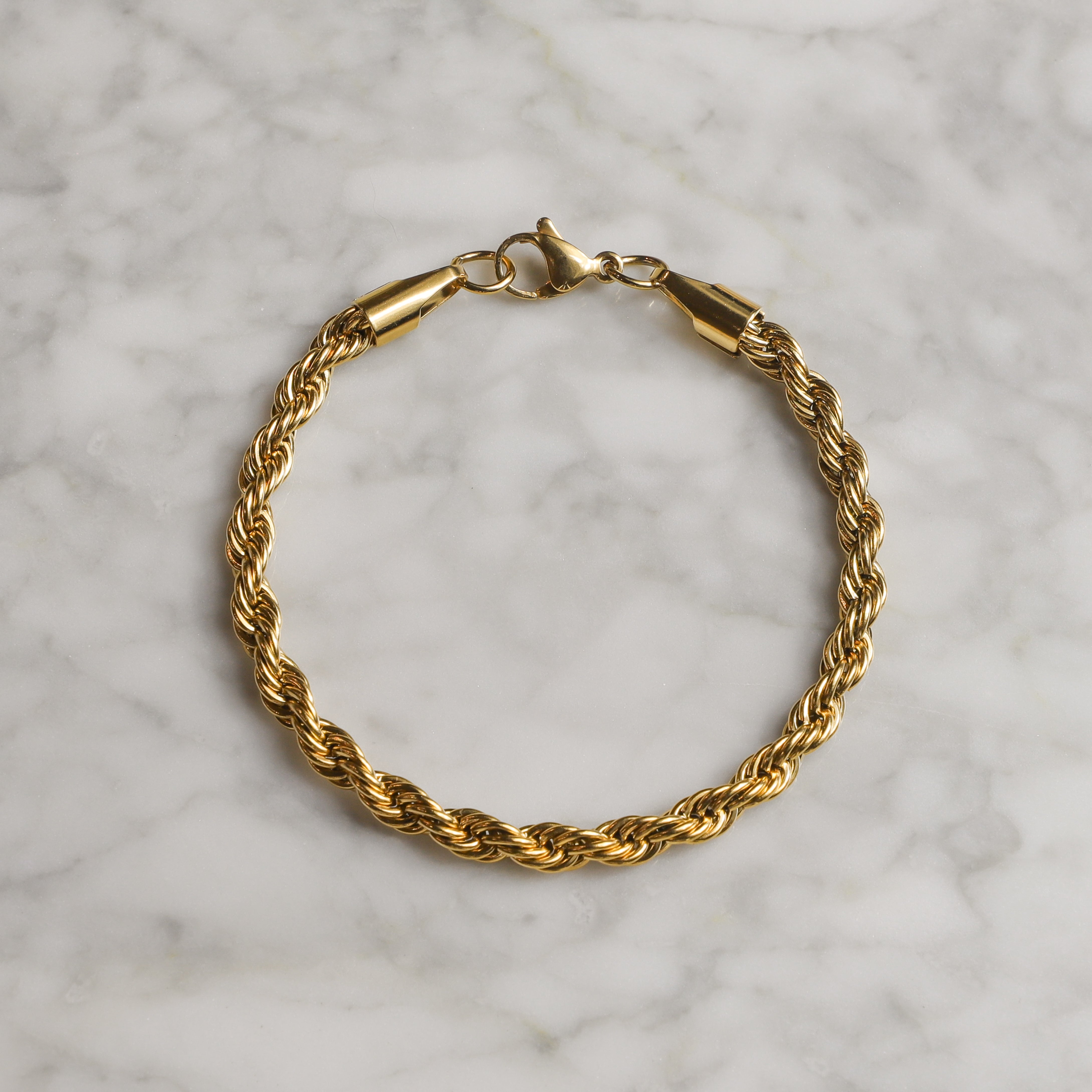 5mm Rope Bracelet – Heart Made of Gold