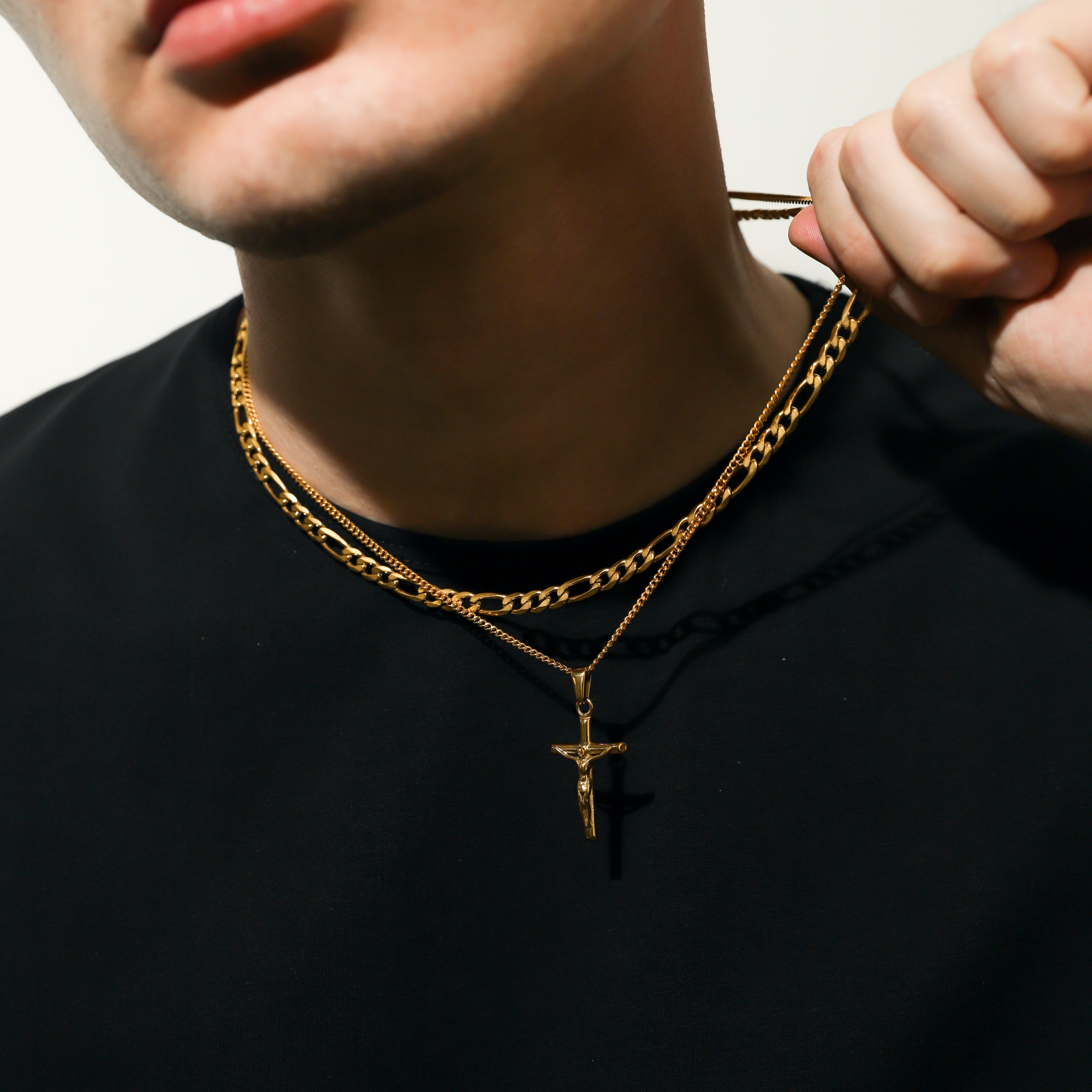 Crucifix Pendant Gold Set